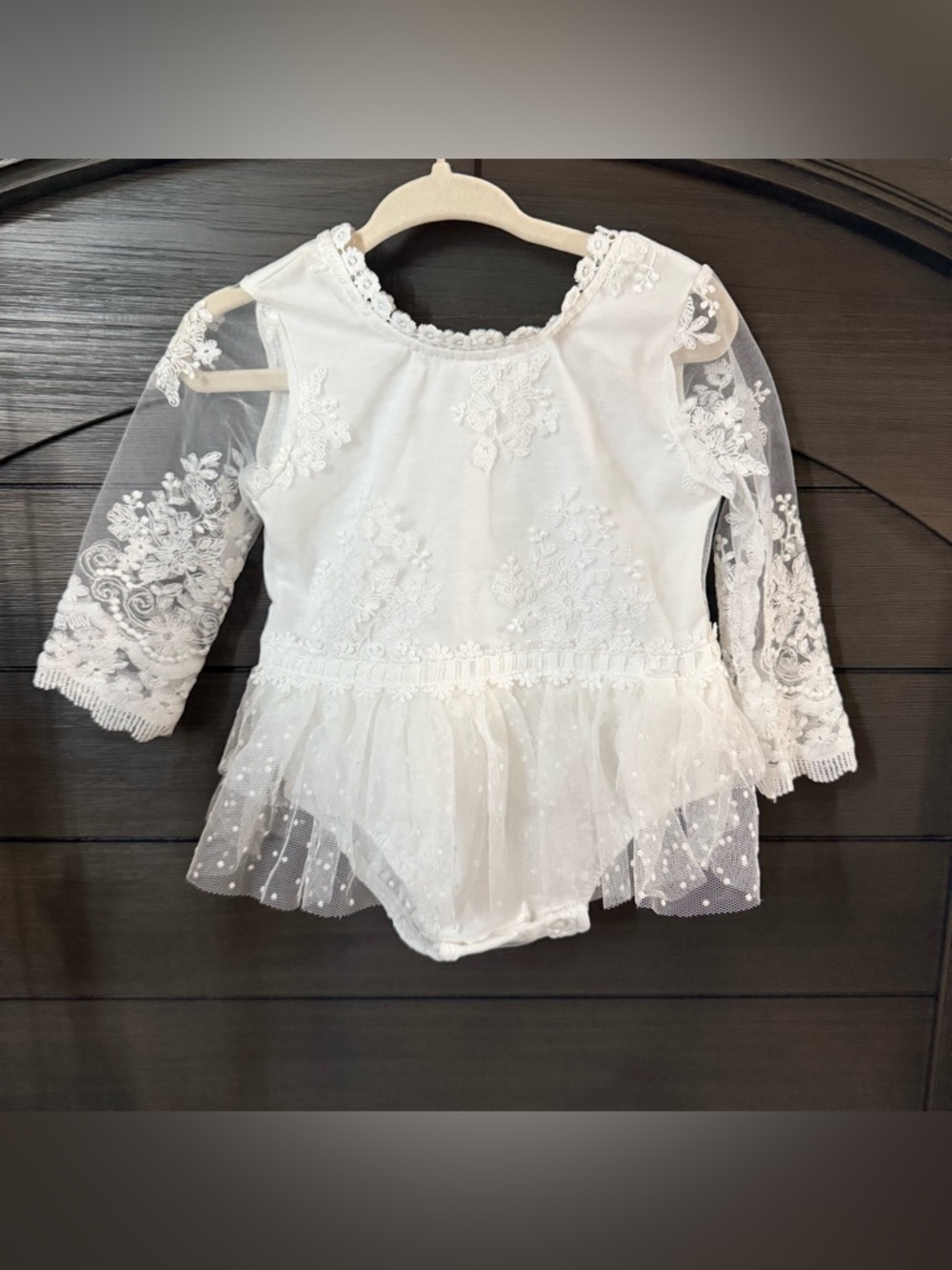 White Lace Bodysuit 3-6 months